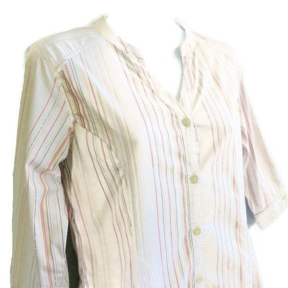Royal Robins Shirt Princess Stripes Stretch Hiking Half Sleeves Roll Tabs Zip S - Picture 5 of 8